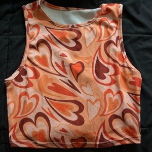 SHEIN Orange Heart Top
